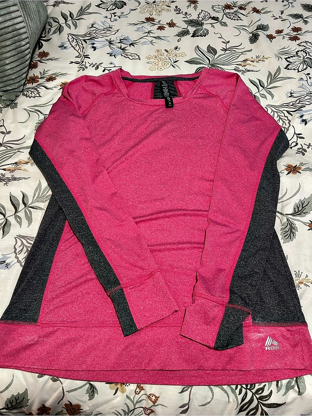 RBX Long Sleeve Athletic Top in Pink & Gray Like New